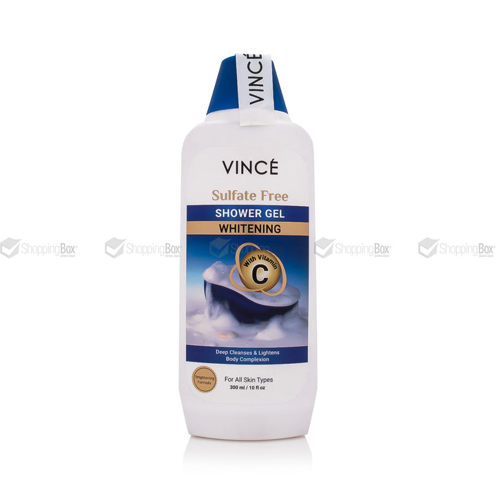Vince sulfate-free shower gel bottle on a white background