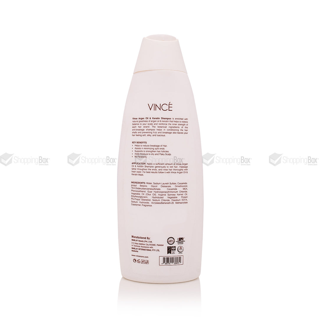 Shampoo bottle with 'Vince' branding on a white background