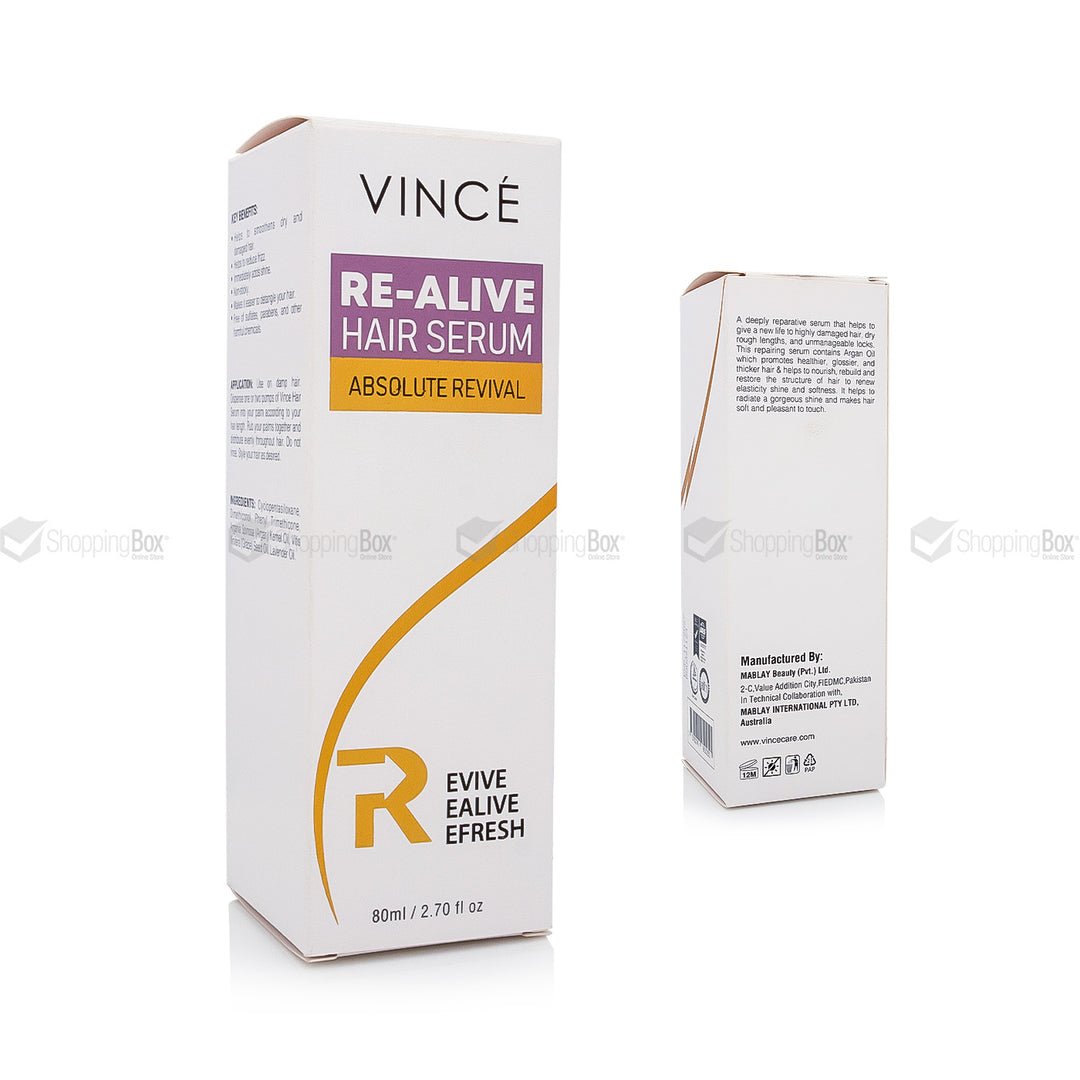 Vince Re-Alive Hair Serum packaging on a white background