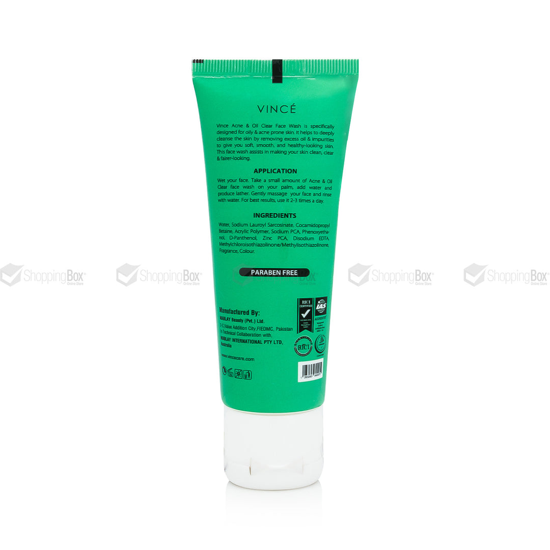Green tube of Vince product on a white background