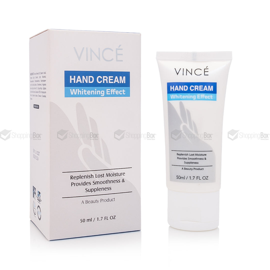Vince Hand Cream packaging with tube and box on a white background