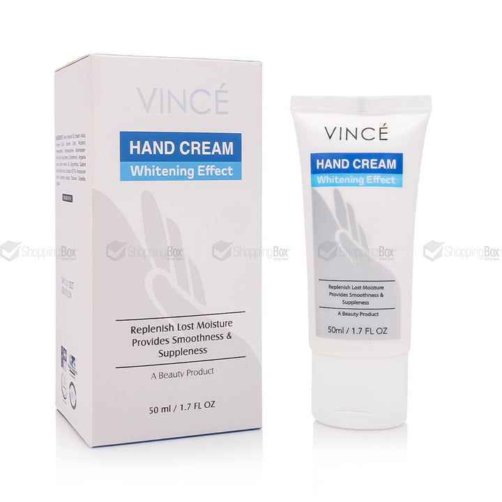 Vince Hand Cream packaging with tube and box on a white background