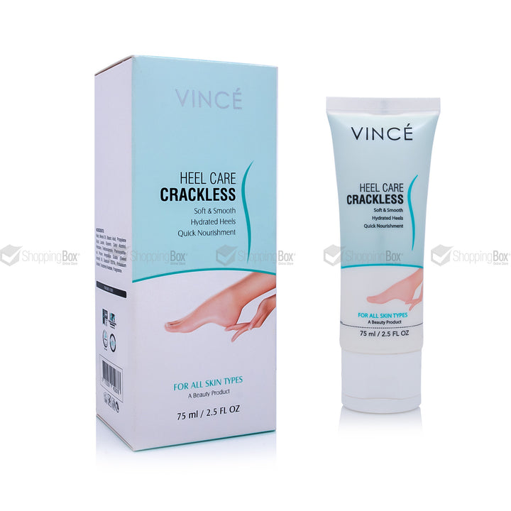 Front view of Vince Heel Care Crackless 75ml tube for cracked heels.