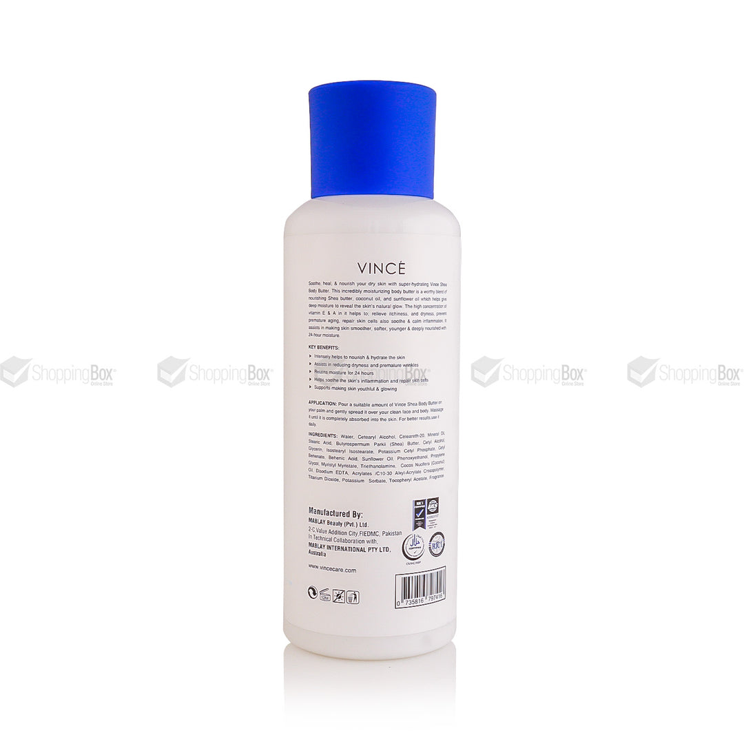 Vince Shea Body Butter 300ml back view with details