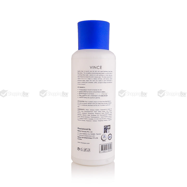 Vince Shea Body Butter 300ml back view with details