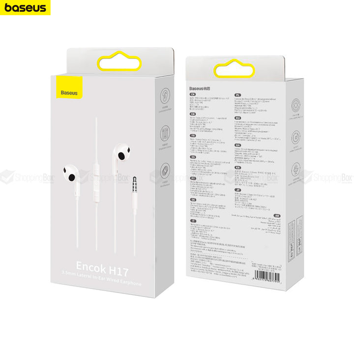 BASEUS ENCOK H17 3.5MM LATERAL IN-EAR WIRED EARPHONE WHITE