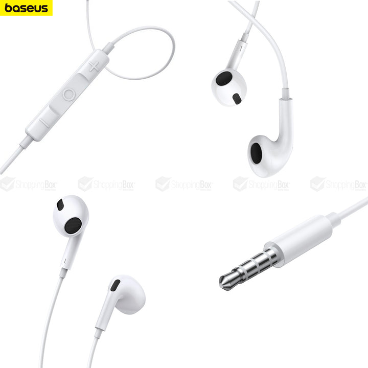 BASEUS ENCOK H17 3.5MM LATERAL IN-EAR WIRED EARPHONE WHITE