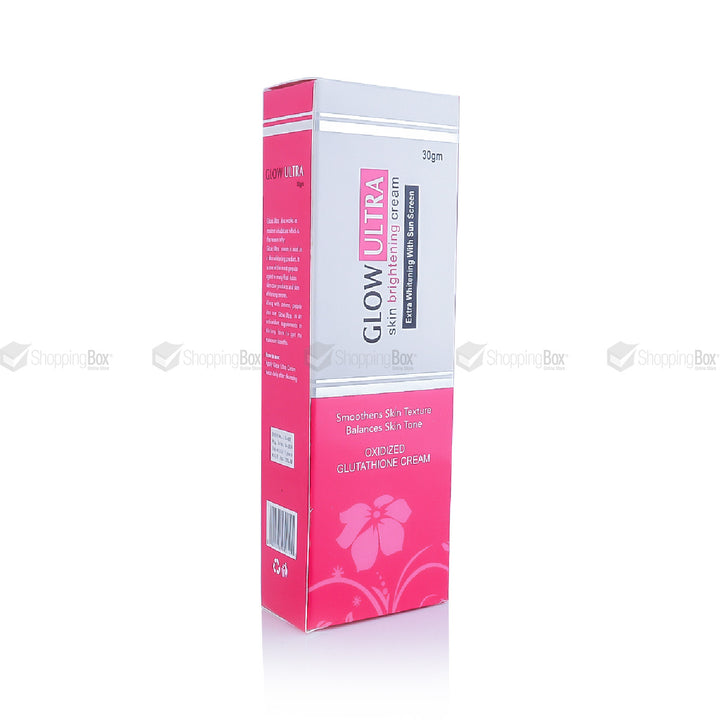 Glow Ultra Skin Brightening Cream 30gm outer box pink/white
