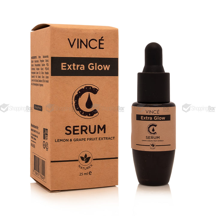 Vince Extra Glow Serum bottle and packaging on a white background