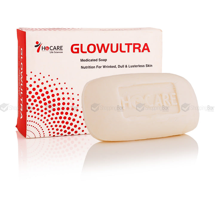 GlowUltra Soap 80gm bar with box side view