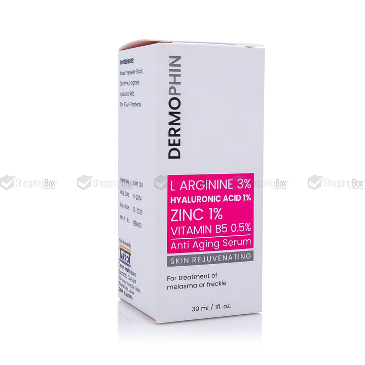 Dermophin anti-aging serum packaging on a white background