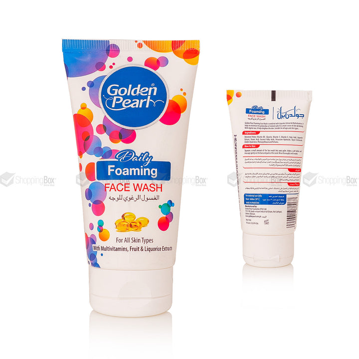 Golden Pearl Daily Foaming Face Wash 75ml front packaging