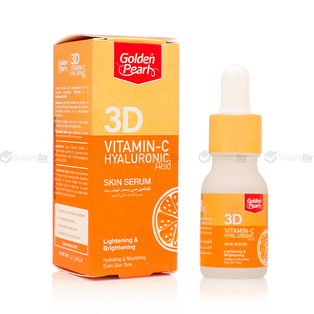 Golden Pearl 3D Vitamin-C & Hyaluronic Acid Serum – Hydrating & Brightening – Shop original serum in Pakistan at Shopping Box
