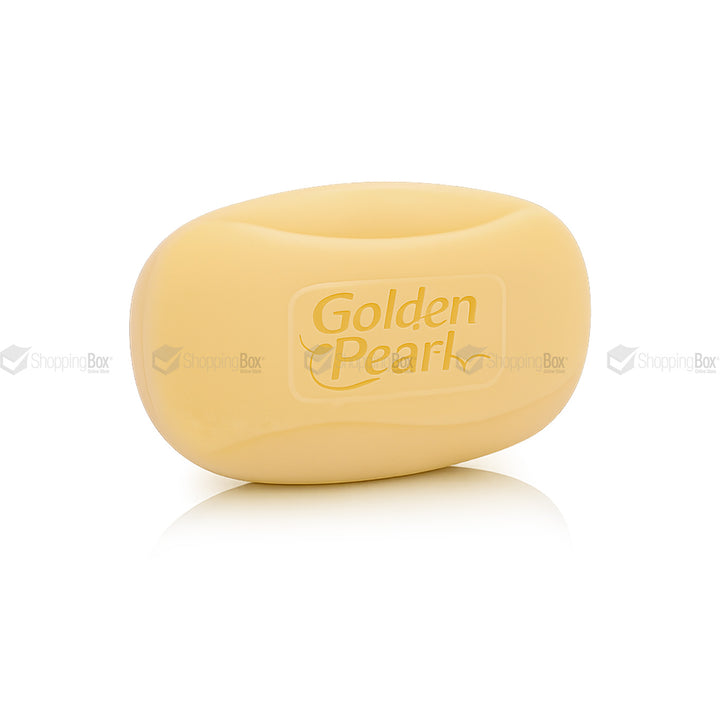 Bar of Golden Pearl soap on a white background