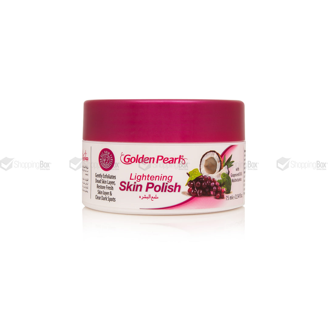 Jar of Golden Pearl Lightening Skin Polish on a white background