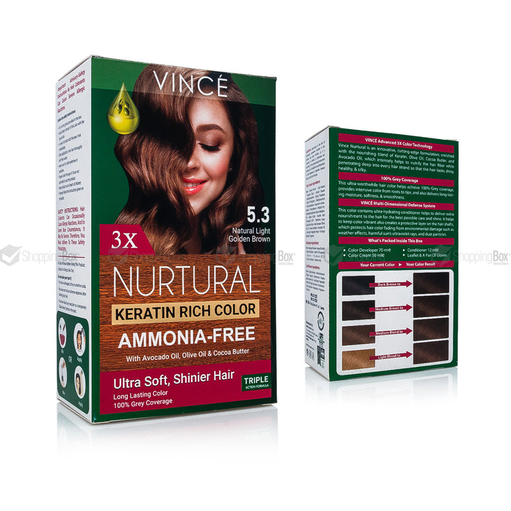 Vince Nurtural Keratin Rich Hair Color 5.3 Natural Light Golden Brown box