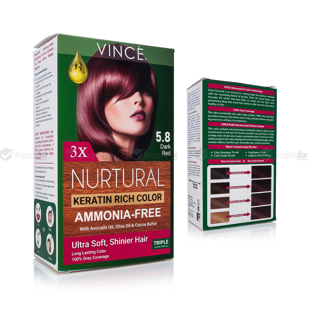 Vince hair color packaging with a woman's face on a white background