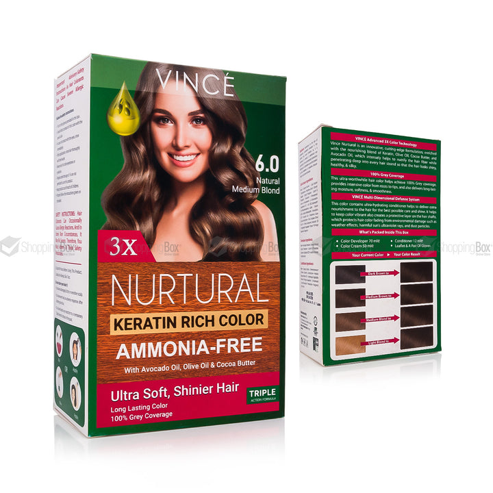 Vince Nurtural Keratin Rich Color 6.0 Natural Medium Blond hair color box pictures 
