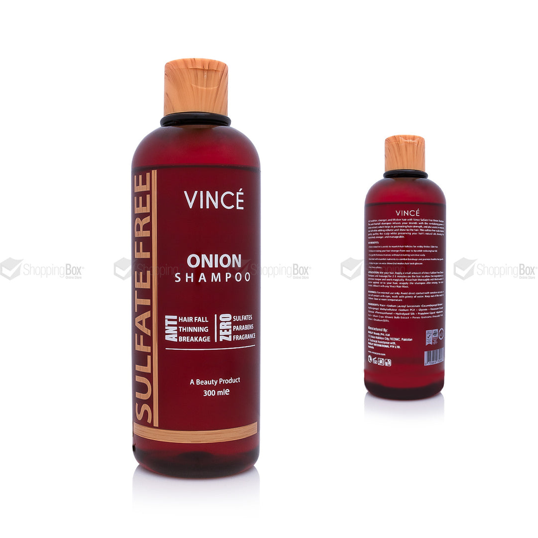 Shop Vince Sulfate Free Onion Shampoo 300ml. Helps reduce hair fall, thinning, and breakage while gently cleansing hair and scalp