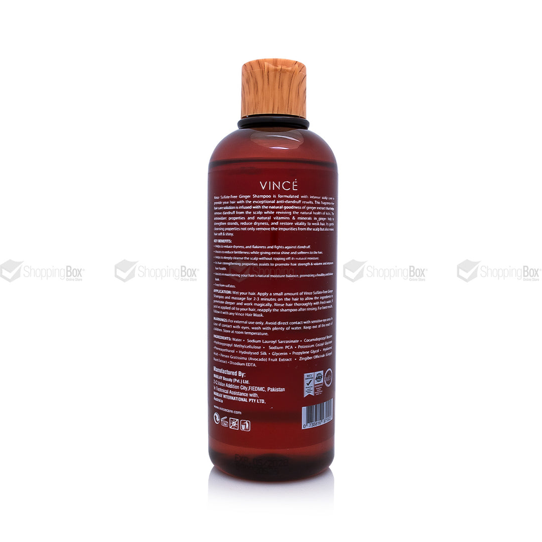 Vince Ginger Shampoo Sulfate Free 300ml back