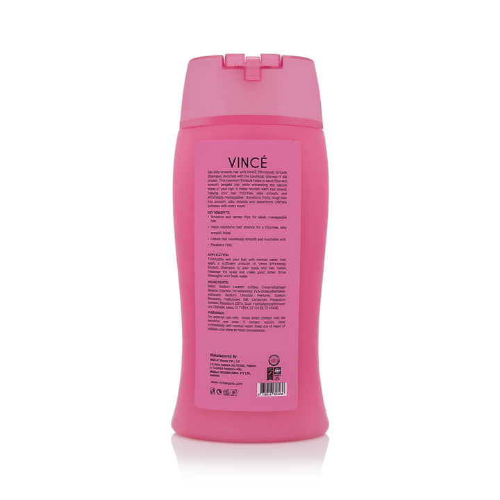 Pink bottle with 'Vince' branding on a white background
