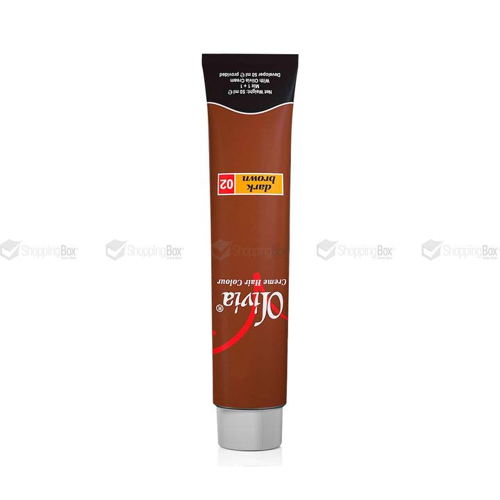 Olivia Hair Color – Dark Brown 02 shade Tube – Shopping Box