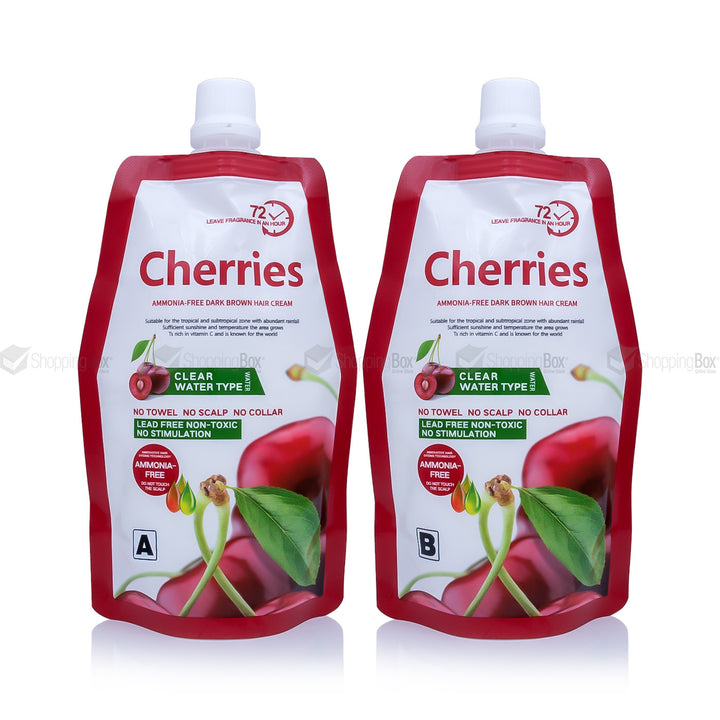 Cherries Hair Color Ammonia Free – 250ml + 250ml cream-based dye for men and women, enriched with aloe vera and herbal extracts.
