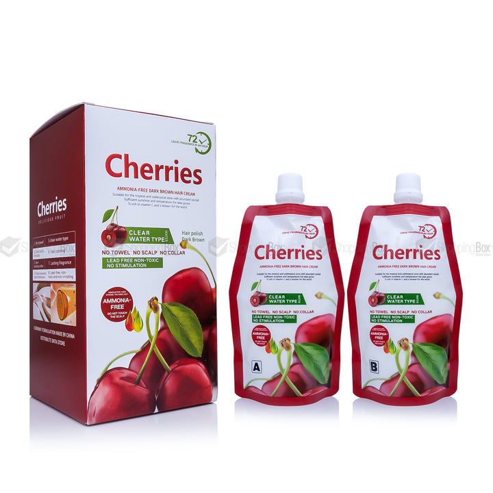 Cherries Hair Color Ammonia Free – 250ml + 250ml cream-based dye for men and women, enriched with aloe vera and herbal extracts.