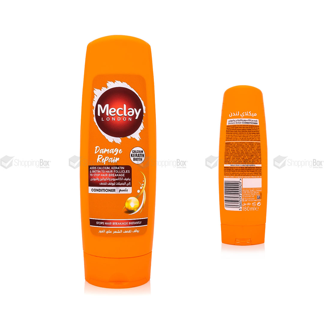 1.	Meclay London Damage Repair Conditioner 180ml bottle – front-back-view