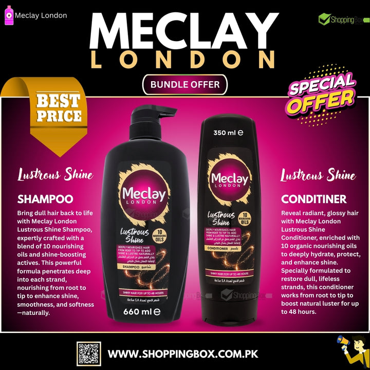 Meclay London Lustrous Shine bundle special offer available at Shopping Box, Trusted Online Store in Pakistan.