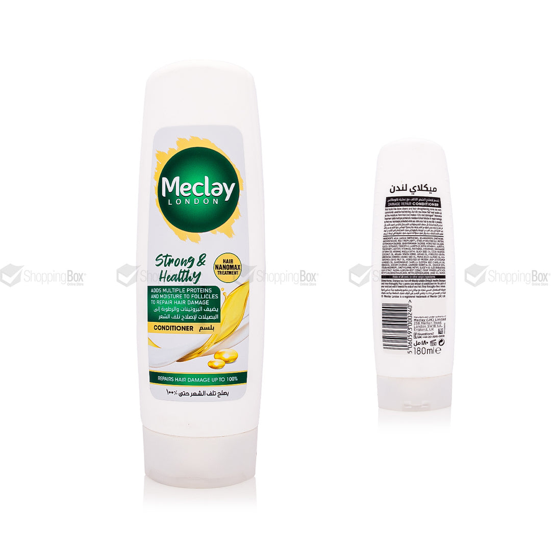 Meclay London Strong & Healthy Conditioner – 180ml Bottle for Hair Strength and Shine – Available at Shopping Box