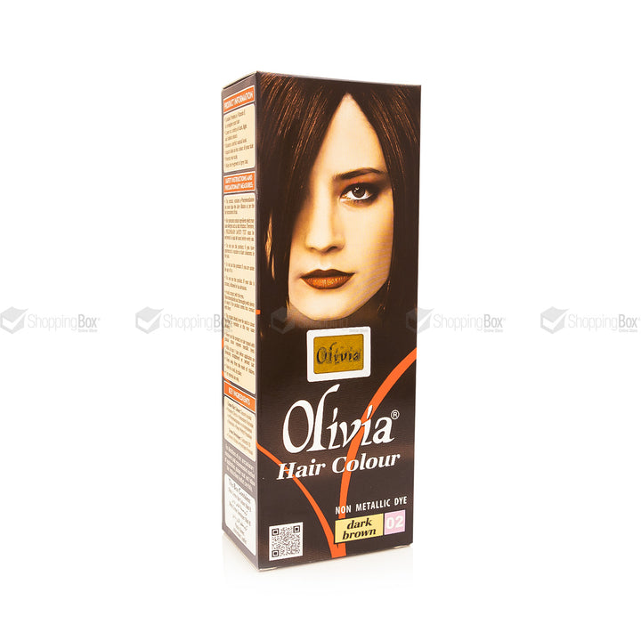 Olivia Hair Color – Dark Brown 02 front view – Shopping Box