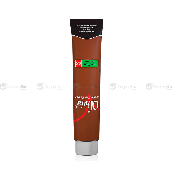 Olivia Hair Color – Medium Brown 03 shade tube – Shopping Box