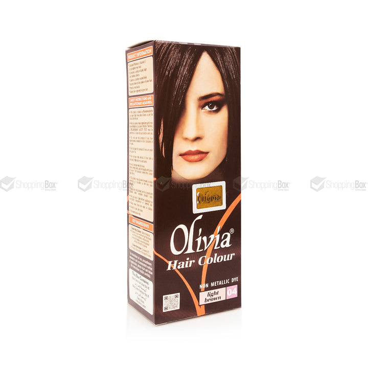 Olivia Hair Colour box with a woman's face on the packaging against a white background