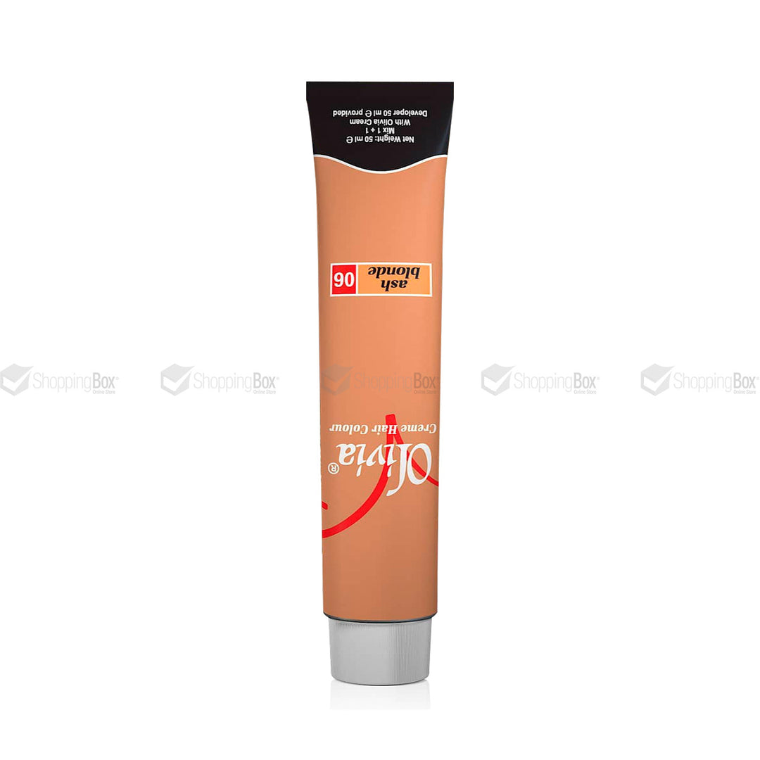 Tube of Olivia hair color on a white background