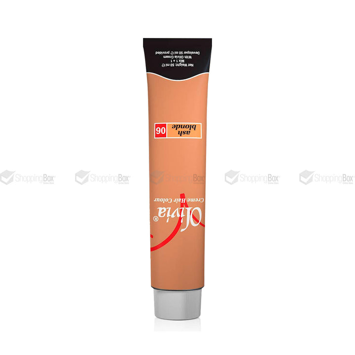 Tube of Olivia hair color on a white background