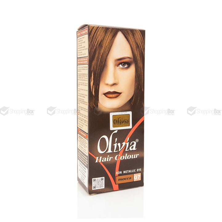 Olivia Hair Color Mocca 07 box front view – Shopping Box
