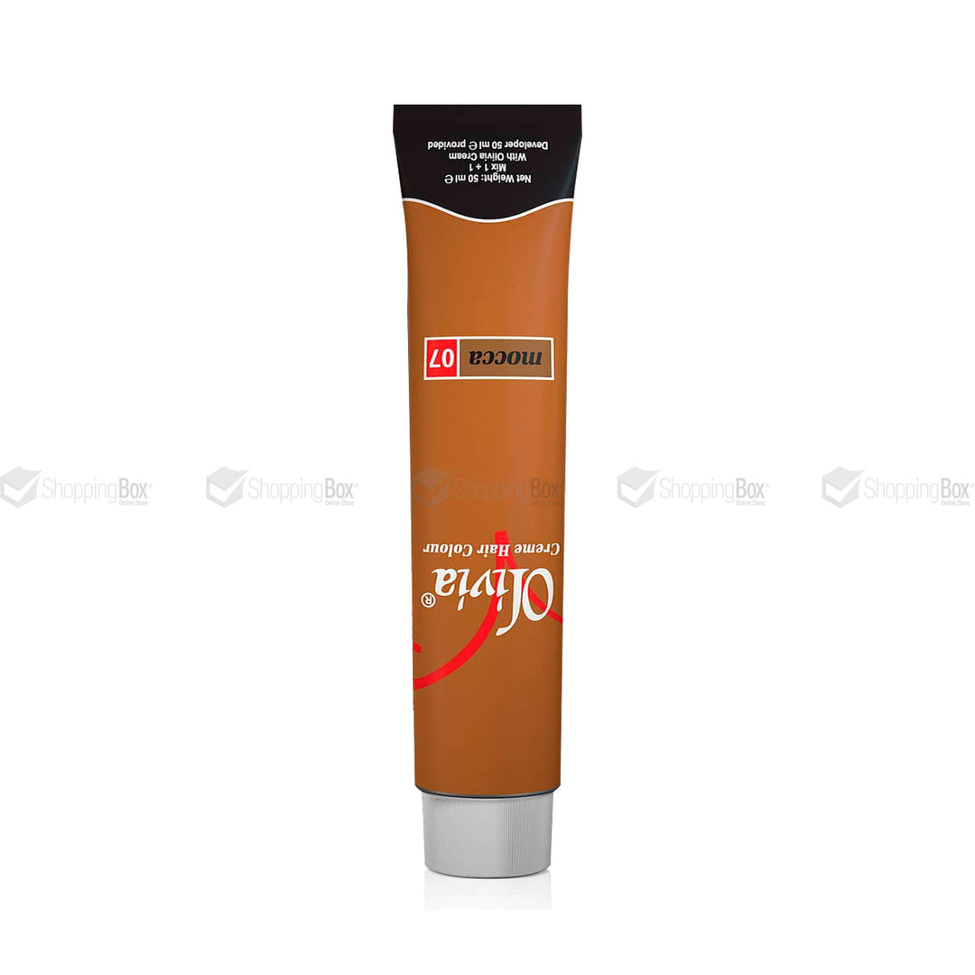 Olivia Hair Color Mocca 07 tube-shopping box. 