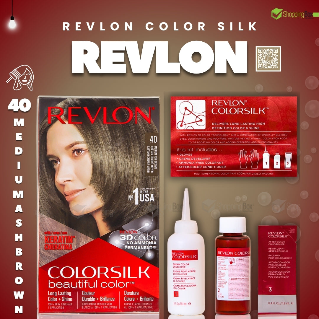 Front view of Revlon Colorsilk Beautiful Color 37 Dark Golden Brown showing warm golden-brown tones
