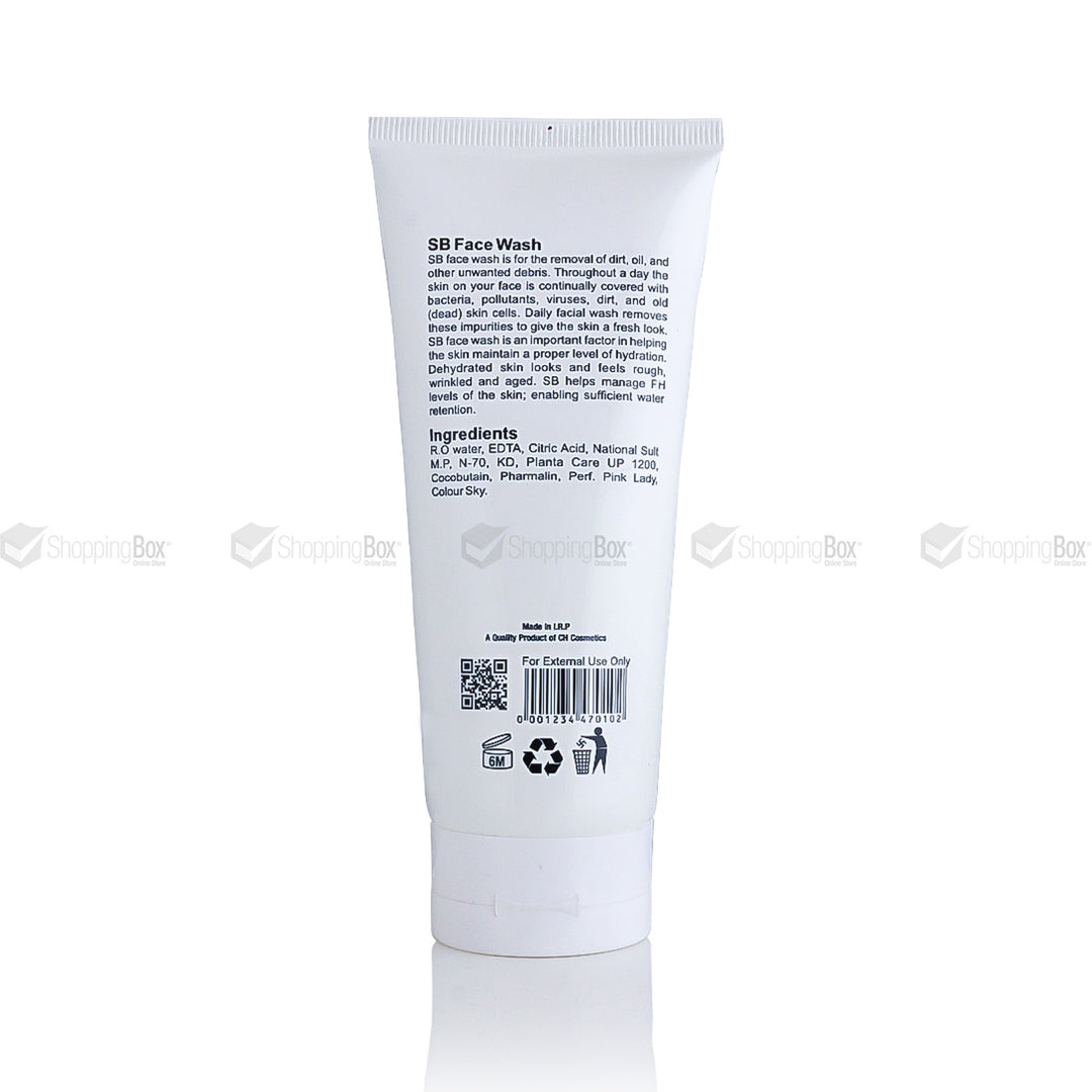 SB Face Wash 200ml tube back label – Whitening daily cleanser