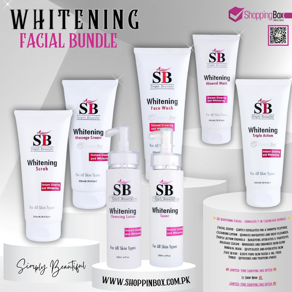 SB Whitening Facial Kit – scrub, face wash, toner, mask, cream - original product