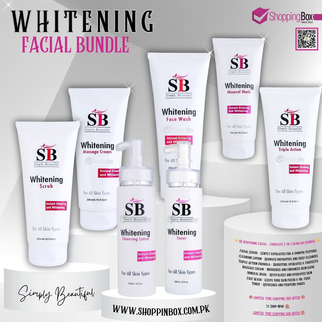 SB Whitening Facial Kit – scrub, face wash, toner, mask, cream - original product