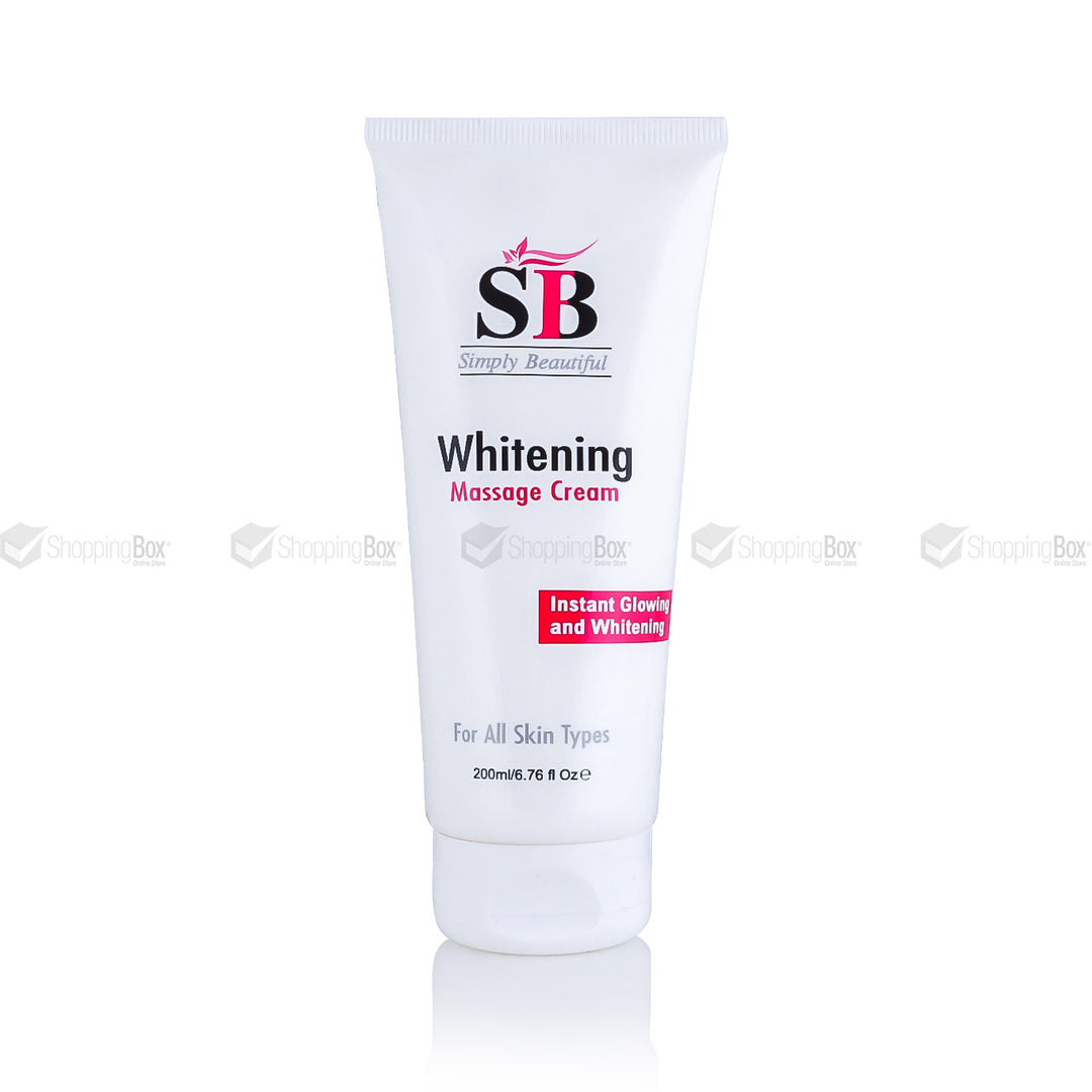 SB Whitening Massage Cream 200ml front view – Shopping Box 