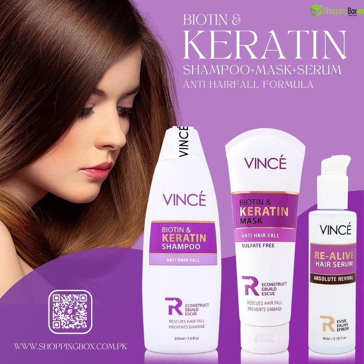 Vince Biotin & Keratin hair care system promotional image