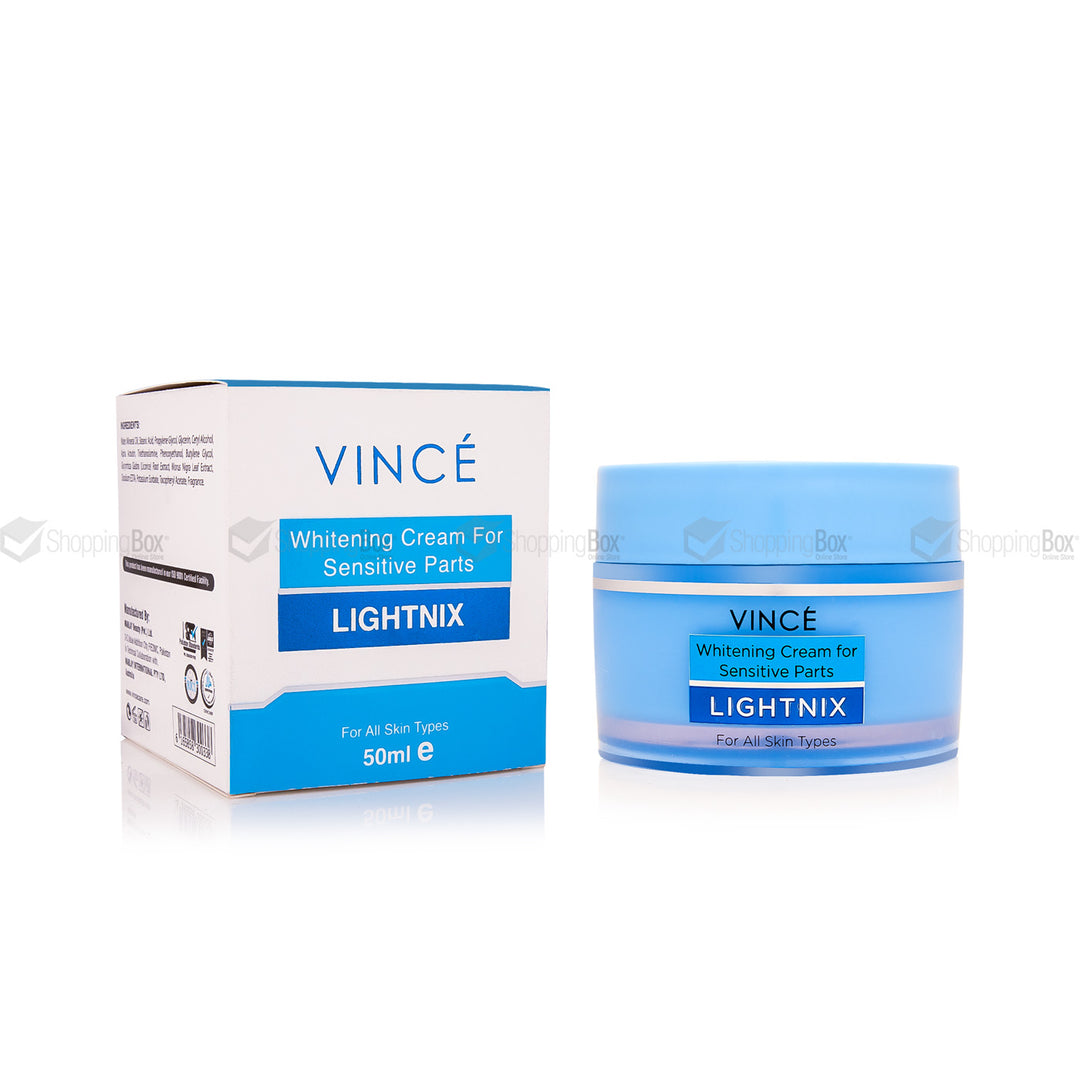 Vincé Lightnix Whitening Cream 50ml – Jar and Box Front View